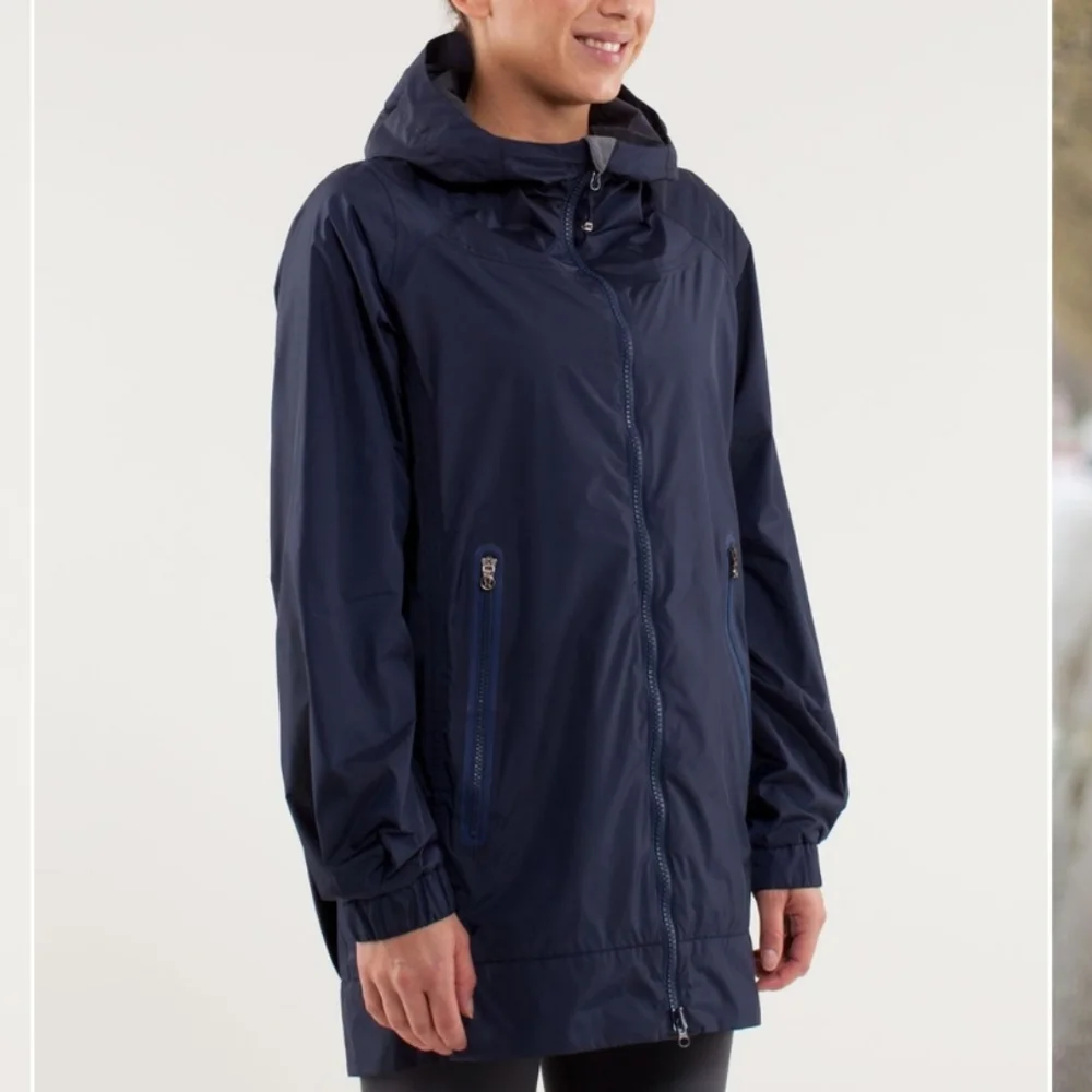 Lululemon No Rain No Gain Jacket Deep Indigo - Picture 2 of 15